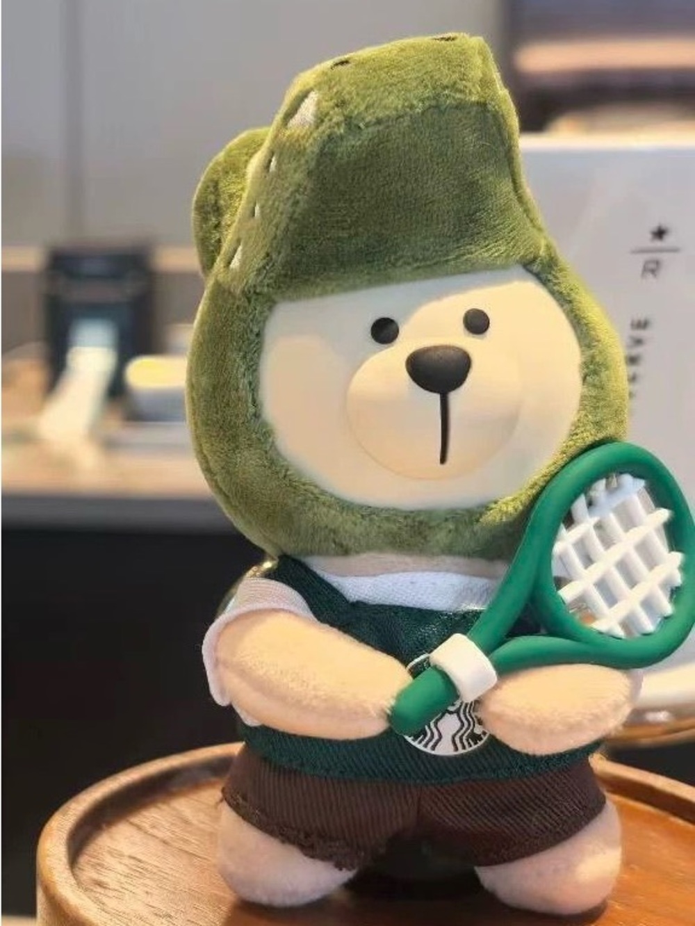 Starbucks Bear with Tennis Racket keychains